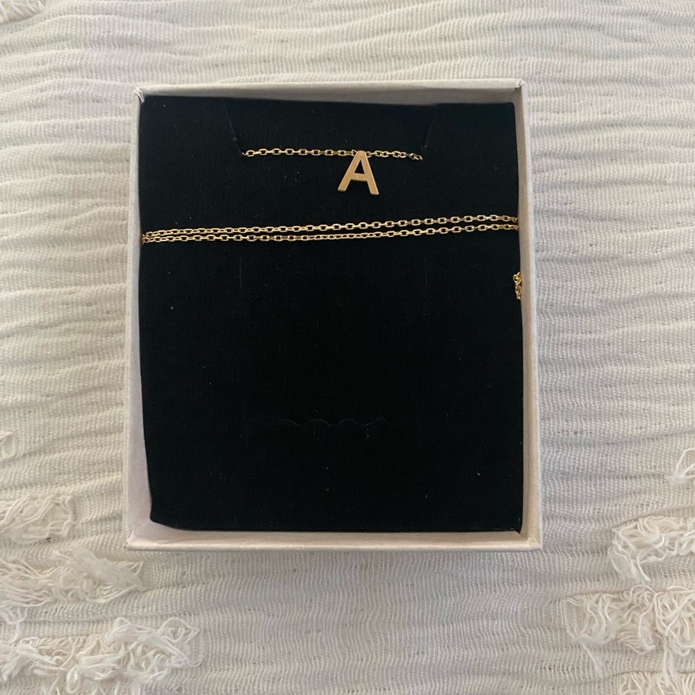 Gold Letter A Necklace